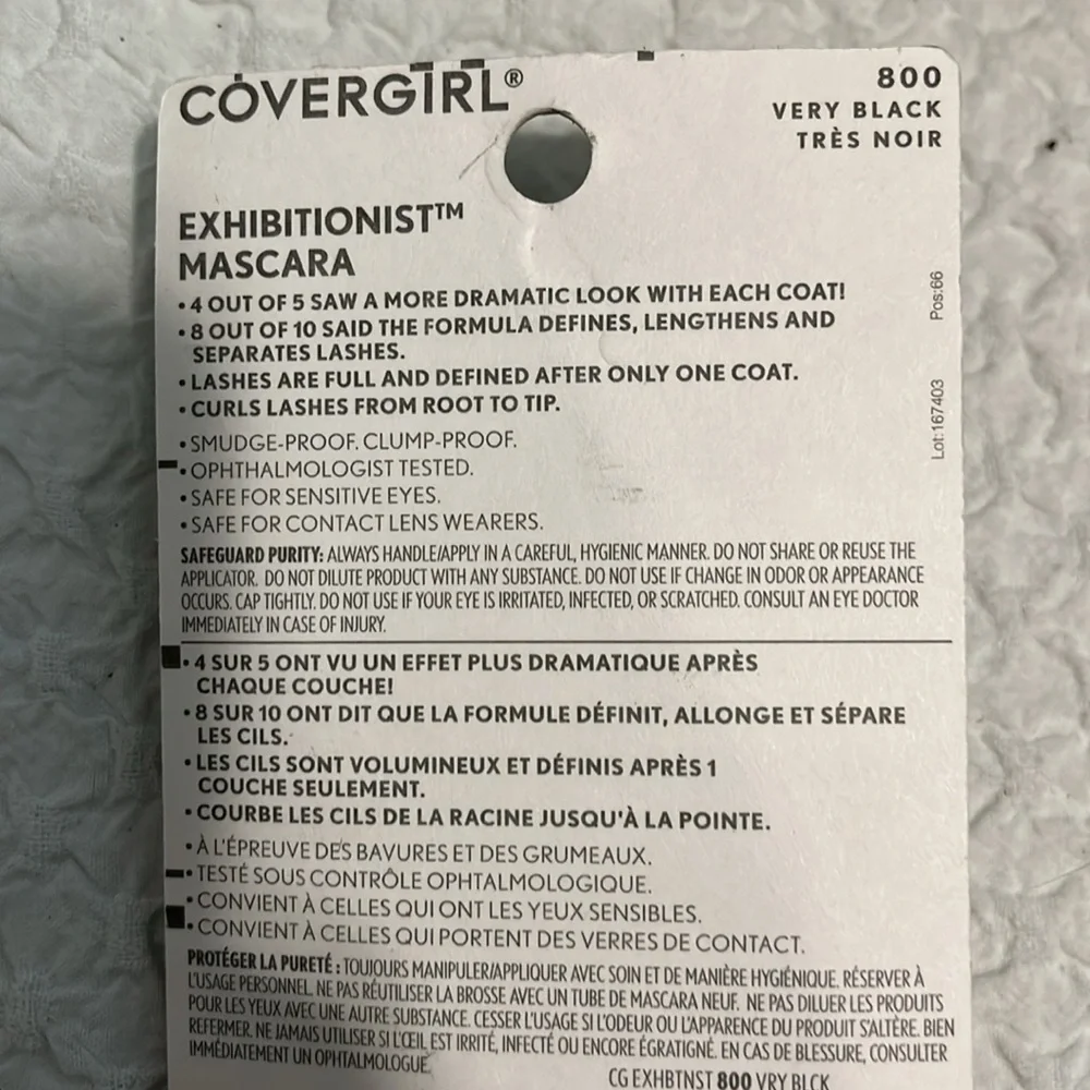 NWT CoverGirl Exhibitionist Mascara 800 Very Black